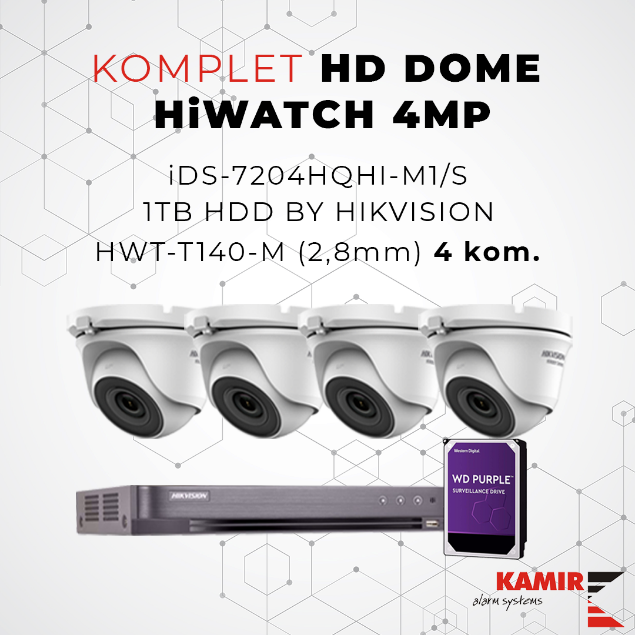 Picture of KOMPLET HD DOME HiWATCH 4MP