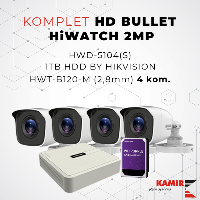 Picture of KOMPLET HD BULLET HiWATCH 2MP