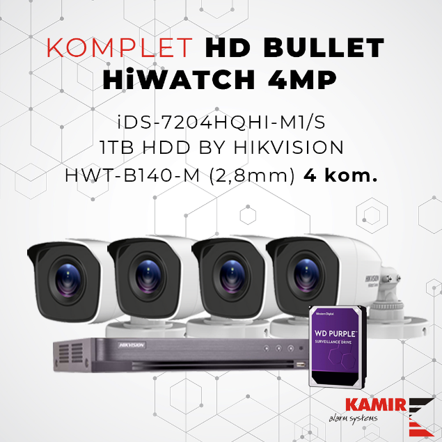 Picture of KOMPLET HD BULLET HiWATCH 4MP