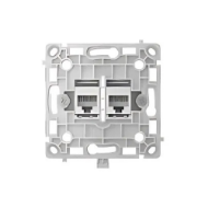 Ethernet zidna utičnica s dva priključka, bijela