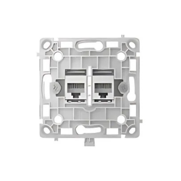 Ethernet zidna utičnica s dva priključka, bijela