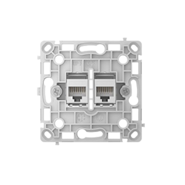 Ethernet zidna utičnica s dva priključka, bijela vertikalna